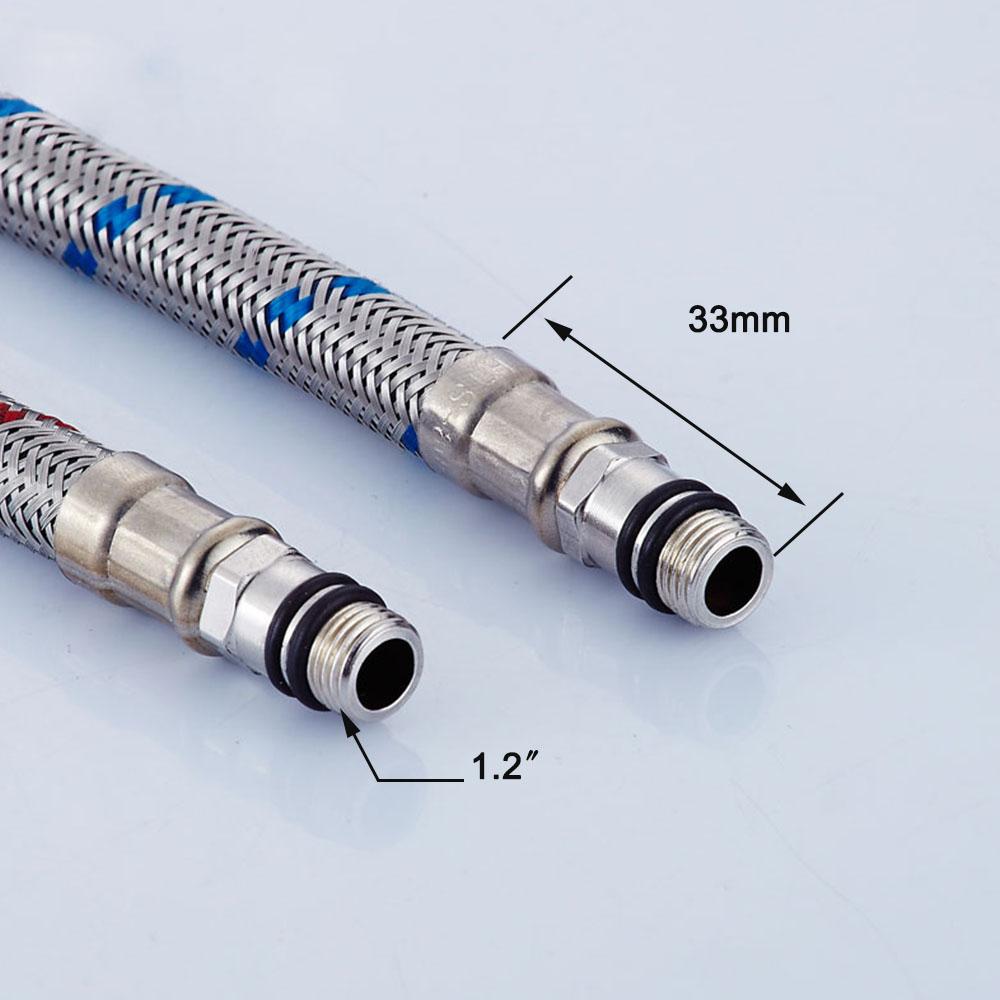 G1/2 G3/8 G9/16 1 Paar Edelstahl Flexible Sanitärrohre Kalt Warm Mischbatterie Wasserzuleitungsrohr Schläuche Badezimmerteil 50cm