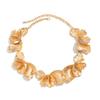Collier Clavicule Floral Métallique Rétro: Design Minimaliste Européen & Américain pour Femmes