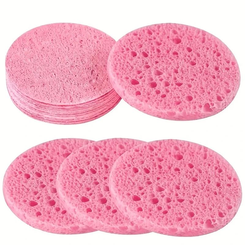 50PCS Compress Face Wash Puff Natural Wood Pulp Sponge Face Wash Puff Foaming Face Puff Cosmetic Puff Face Cleansing Sponge