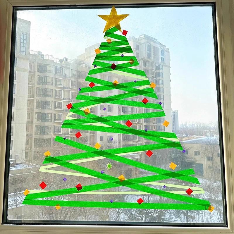 Budget-Friendly DIY Crepe Paper Christmas Tree Decoration Kit for Windows