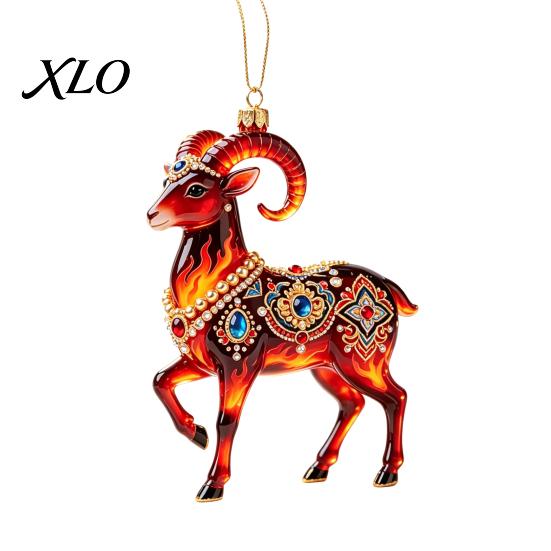 Indoor Party Decorations 2D Acrylic Goat Christmas Tree Pendant, Keychain Bag Charm, Cute Sheep Rearview Seasonal Event Ornament Mirror Hanging