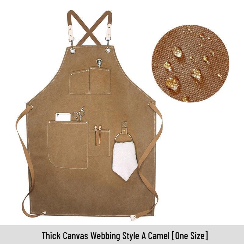 Canvas Denim Apron for Florists, Coffee Shops, and Restaurants - New Fashion Style for Baking & Work.