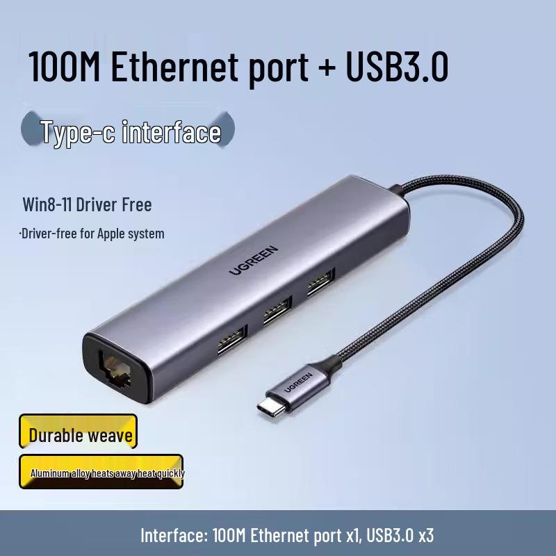 Мультипортовый адаптер UGREEN USB-C с HDMI и Gigabit Ethernet (Китайская версия)