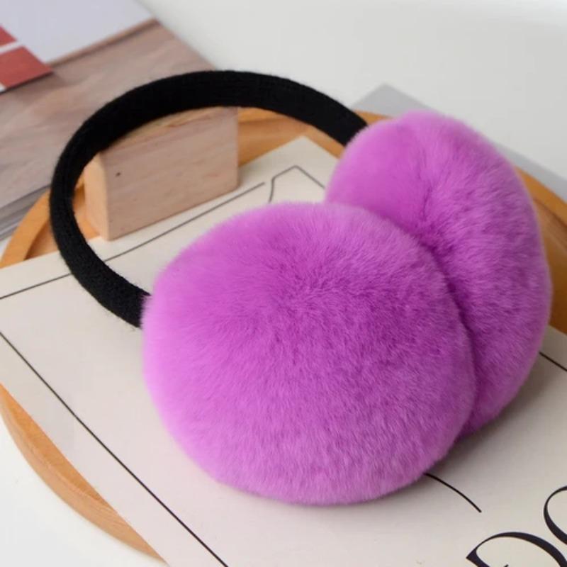 Natural 100% Rex Rabbit Fur Earmuffs Winter Accessories for Women Winter Ear Muffs Fluffy Earmuff Ear Cover for Winter
