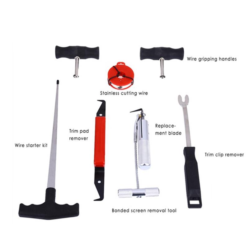 Alupre Car Windshield Removal Tools Kit Windscreen Window Glass Cutting Wire W//Handles