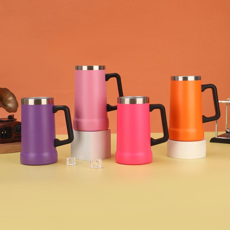 Stainless Steel Vacuum Insulated Mug With Handle 24oz Large Capacity Travel Cup Home Office Outdoor Use