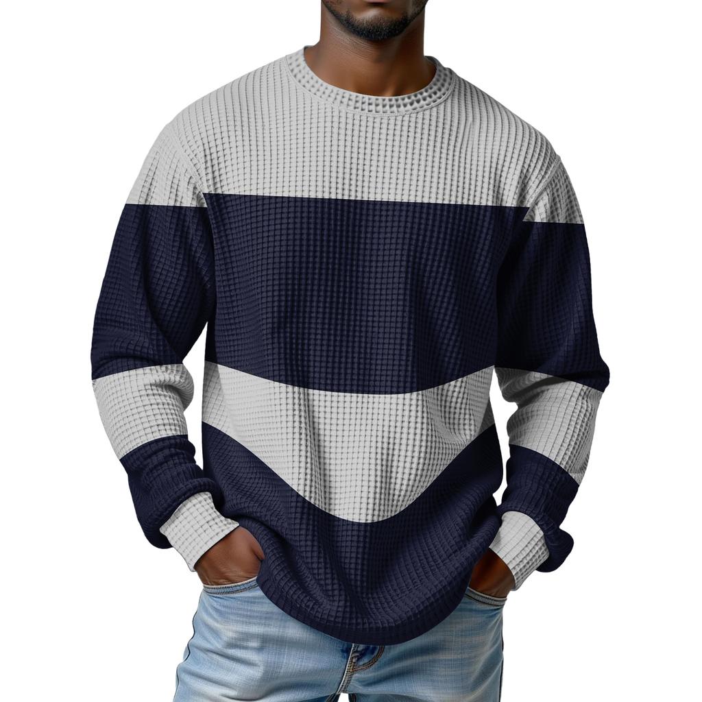 Pánský pletený ležérní pulovr s límcem - Dlouhý rukáv pro každodenní nošení