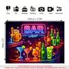 Neon Bar Birthday Photo Backdrop, for Birthday Party Photo Booth Decor