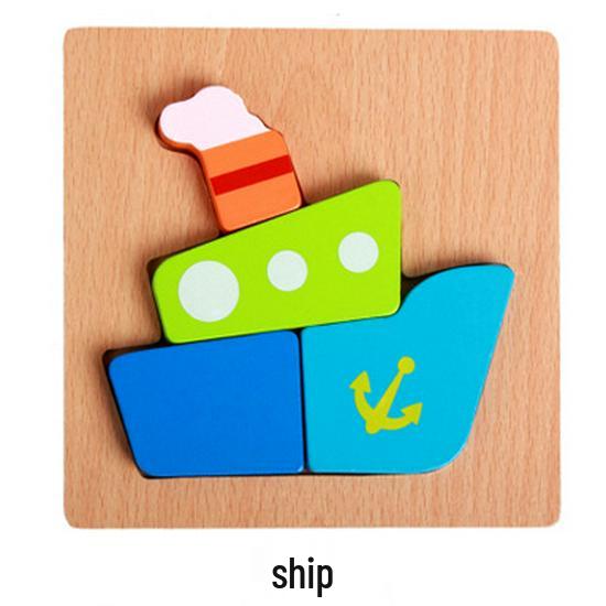 Verdicktes 3D-Holztier- und Transportpuzzle - Pädagogische Bausteine für Kleinkinder