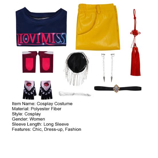 Anime Demon Hunters Costume Set Rumi Inspired Cosplay Outfit Korean Style Dress-up Uniform for Girls Halloween Comic Party