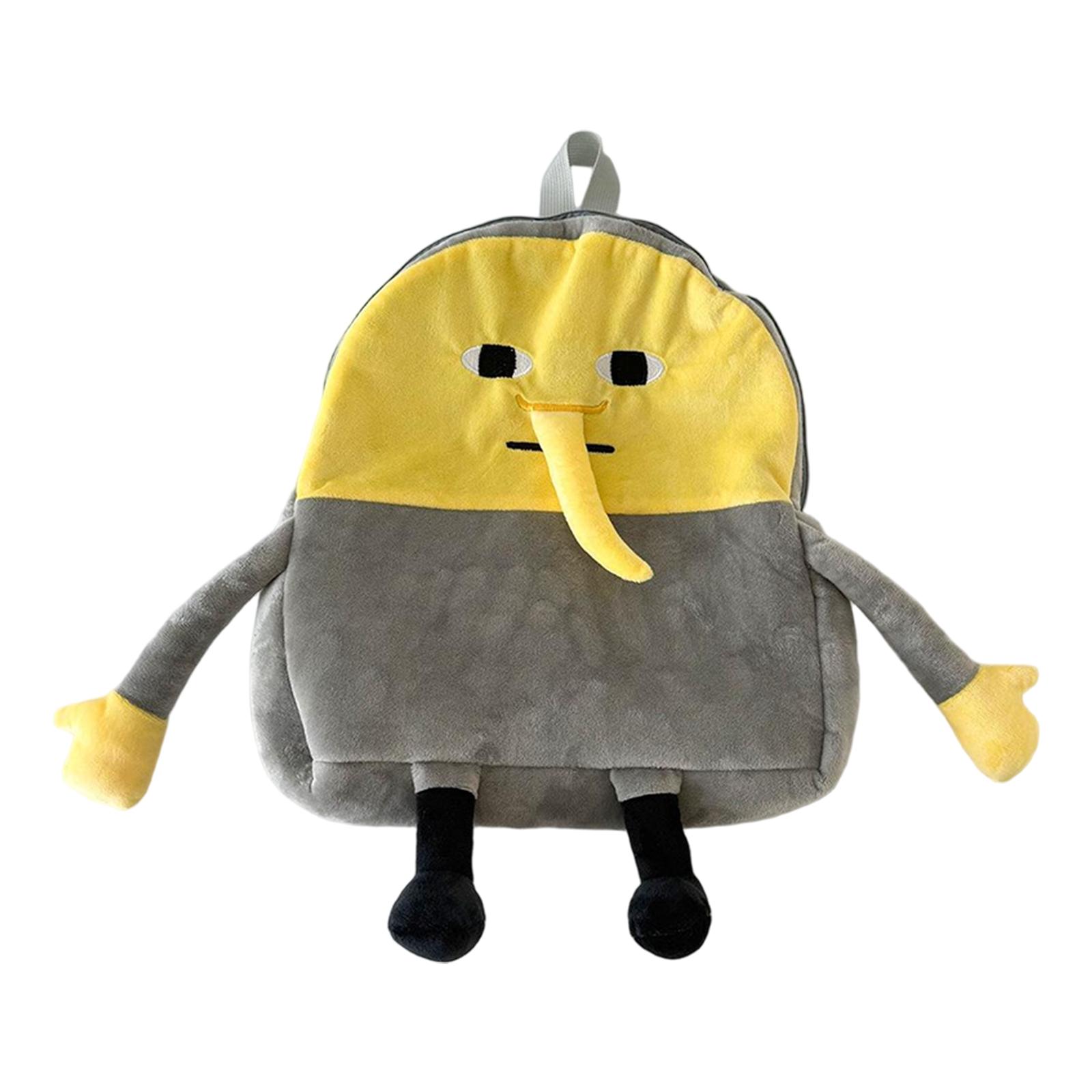 

Funny Lemon Head Plush Backpack Meme-Inspired Cartoon Shoulder Bag One Size жовтий