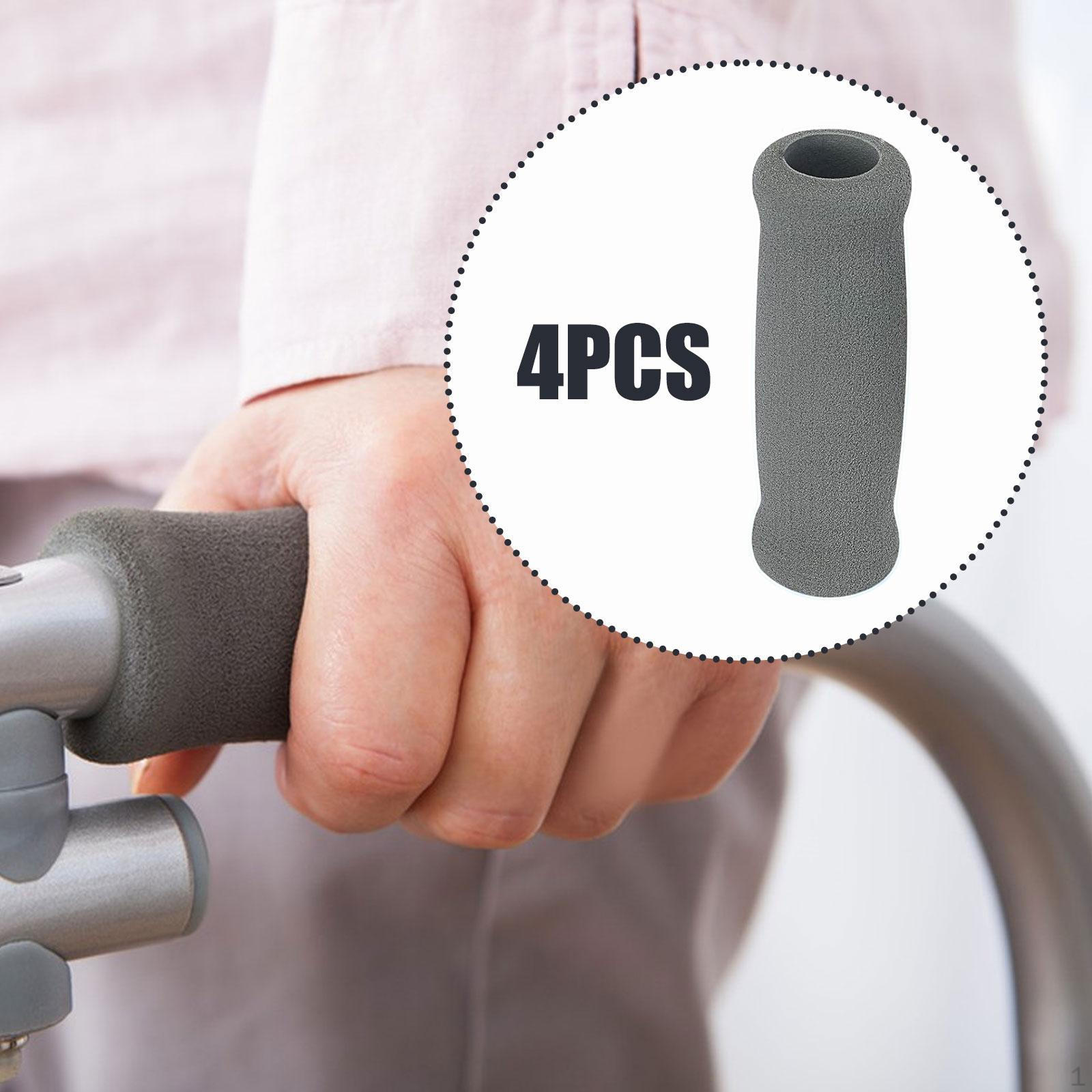 

4x Многоразовые поролоновые ручки для костылей, нескользящие, для пожилых людей, вспомогательные средства для ходьбы 2.2cmx3.5cmx11.5cm серый