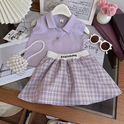 Summer Style Baby Girls' Sleeveless Vest and Skirt Two-Piece Set - AXB187