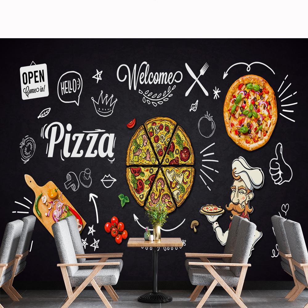 

Pizza Shop Wall Mural Snack Large Pizza Wallpaper 200 cm(W) x 140 cm(H)