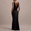 Women's Elegant Luxury Satin Cowl Neck Backless Sleeveless Slim Fit Mermaid Maxi Evening Formal Dress