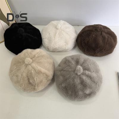 Kadın Kış Bere Fransız Tarzı Saf Renk Sıcak Tutmak Günlük Giyim Fotoğrafçılık Sekizgen Şapka Partiler Seyahat Noel Doğum Günü Yeni Yıl Şapka