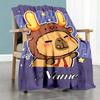 Elk Style Capibala Customize Your Name Blanket Cozy Customizable Blanket Soft Warm Cozy for Nap Office Chair Chair Couch Four Seasons Multipurpose