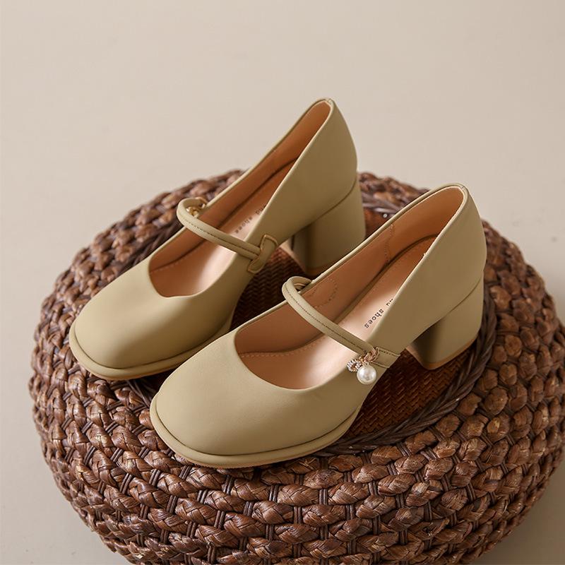 

2025 Spring/Fall Mary Jane Women s French Mid-Heel Shoes: Versatile & Elegant, Perfect with Skirts 37