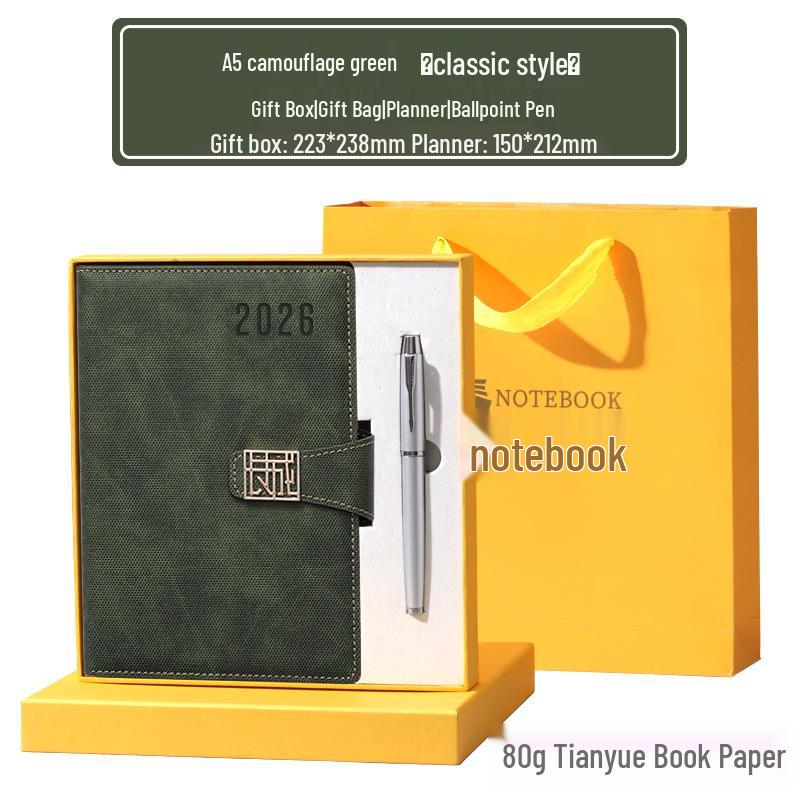 2026 Daily Planner & Business Notebook Set with Gift Box