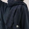 CHIQUITA Check Cotton Long Scarf Navy 250810NV