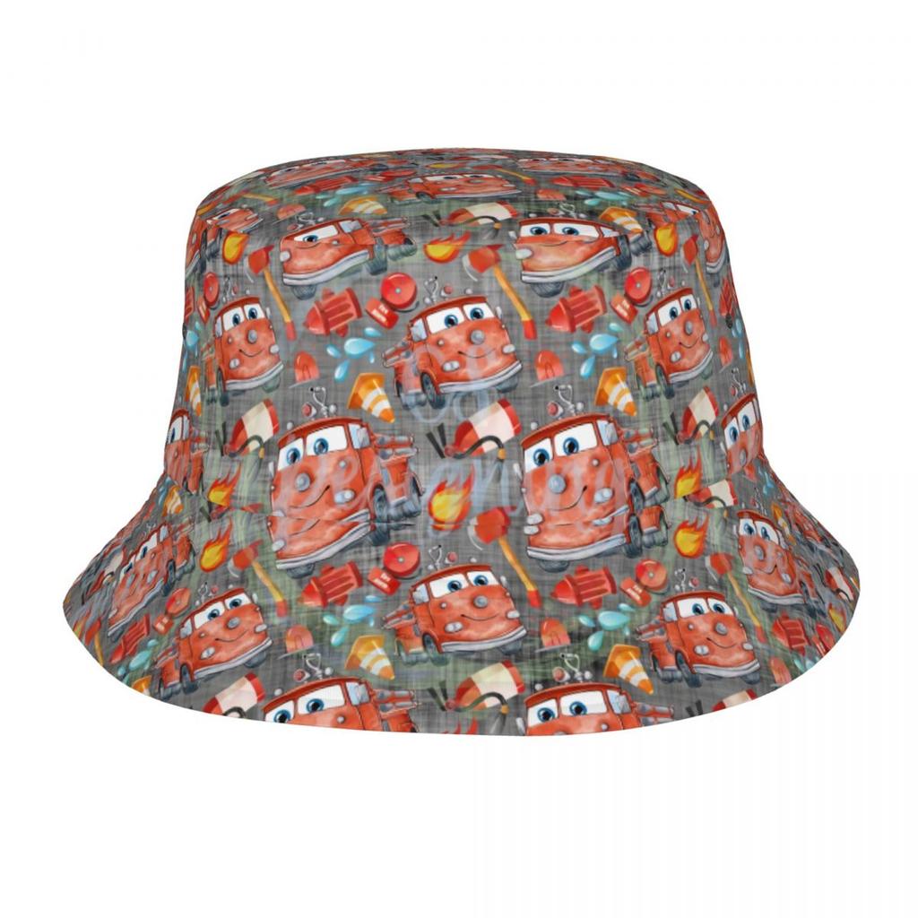 Custom Lightning McQueen Cars Bucket Hat for Unisex Women Printed Cartoon Summer Travel Beach Outdoor Camping Cap