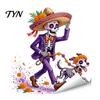 Creative Holiday Gift Ideas Halloween Window Stickers, Cartoon Ghost Black Cat Pumpkin Static Glass Flexible Cuttable Ornaments Waterproof Decals for