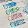 Water Pattern Acrylic Badge Display Stand - Transparent High-Gloss Square Desktop Card Storage Tray
