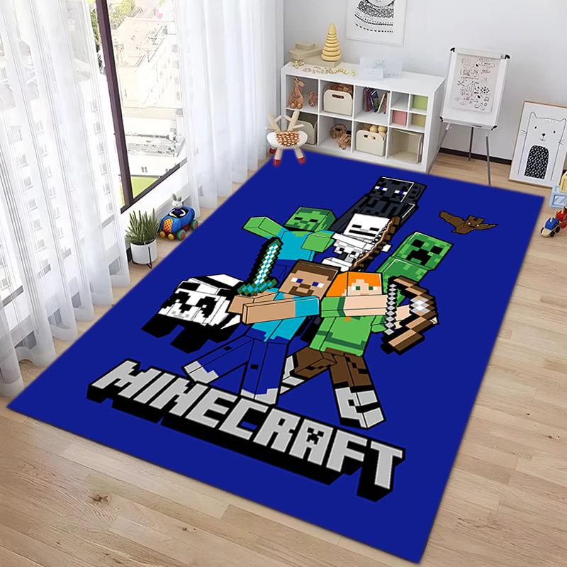 Classic Sandbox Xbox Game Minecraft Carpet Carpet Home Living Room Decoration Table and Chairs Anti Slip Door Mat Outdoor Picnic Mat Carpet A10