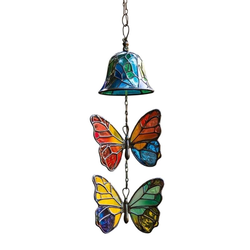 Butterfly Wind Chimes Producing Clear Tone for Balconies and Garden Creating a Peaceful Artistic Iron Design