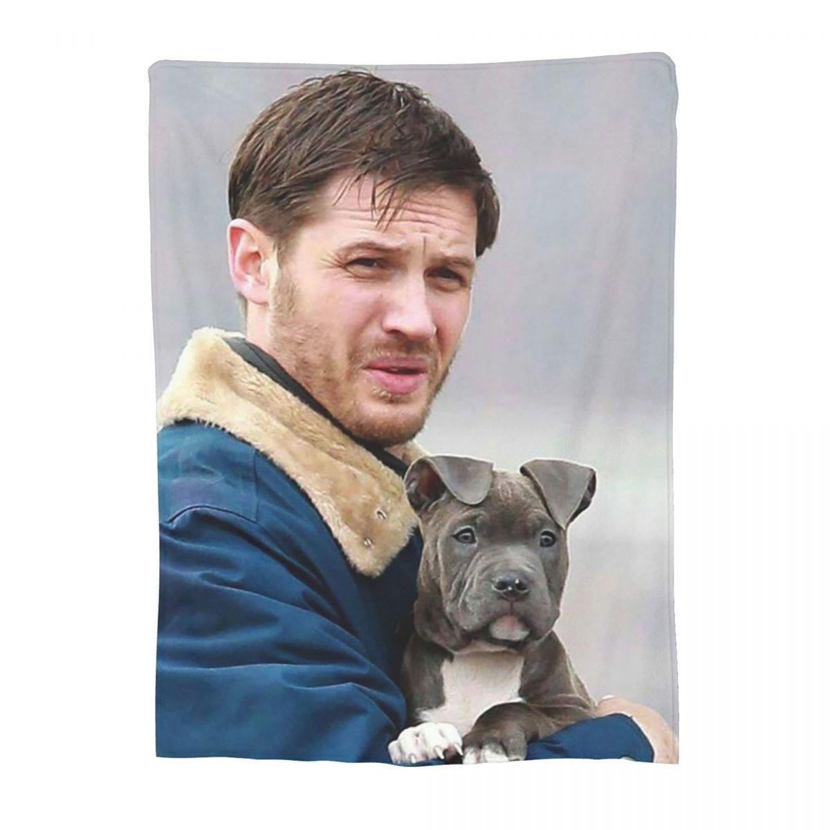 Pandara Jewelry Unisex Tom Hardy With Dogs Blankets Soft Warm Flannel Throw Blanket Bedding For Bed Living Room Picnic Travel Home Sofa