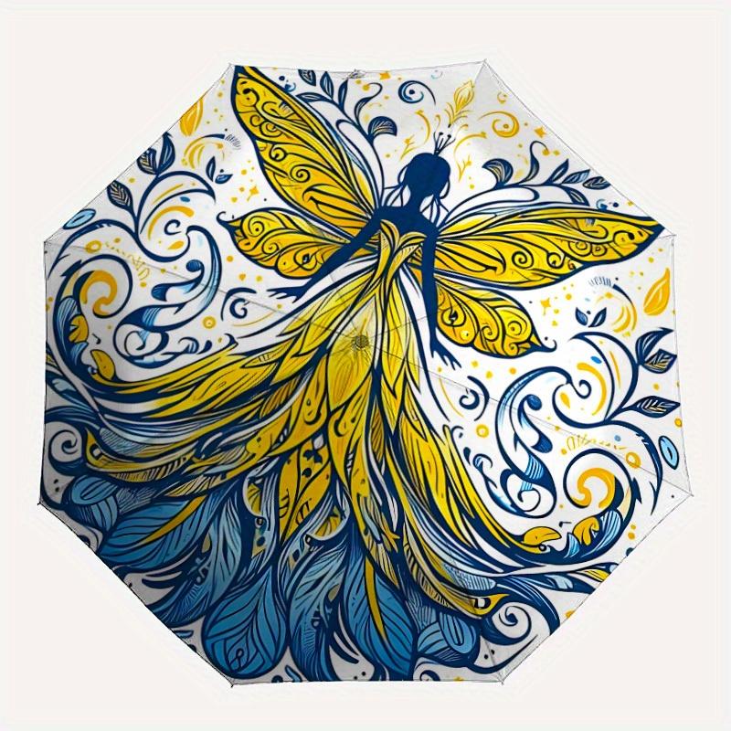 

1pc Butterfly Wings Automatic Open/close Folding Umbrella, Compact Portable Travel Umbrella, Perfect Birthday/Christmas yy250807137