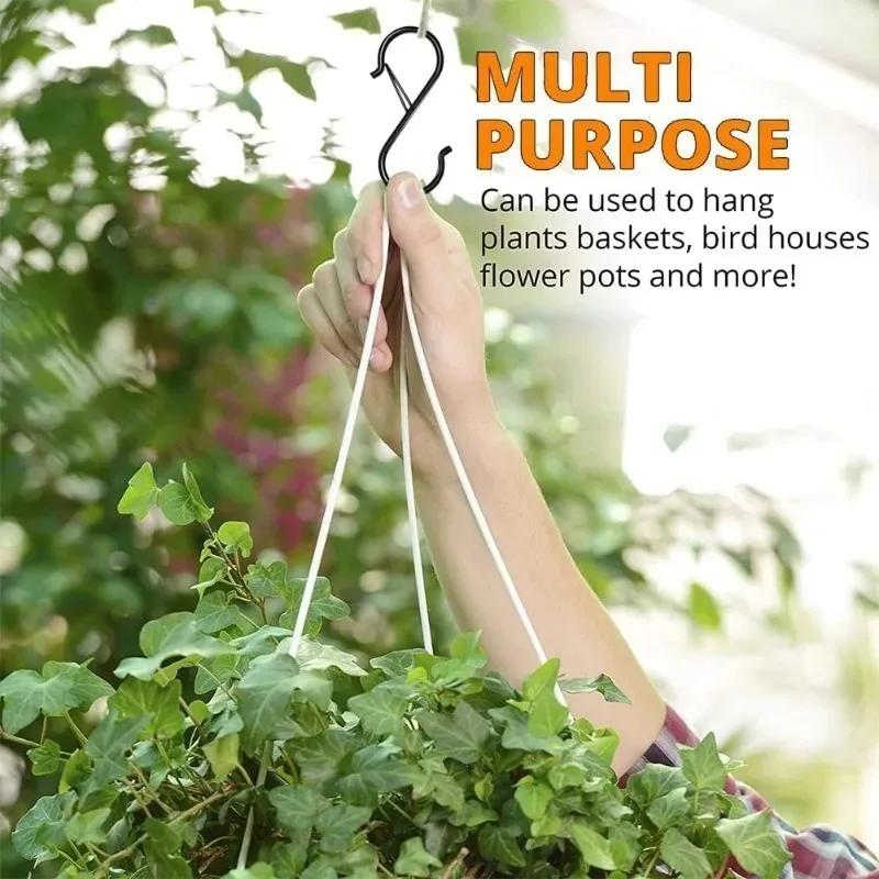 5pcs 5inch Metal S Shaped Hook with With Safety Buckle for Hanging Kitchen Utensils/Plants/Pots & Pans/Clothes, Hats