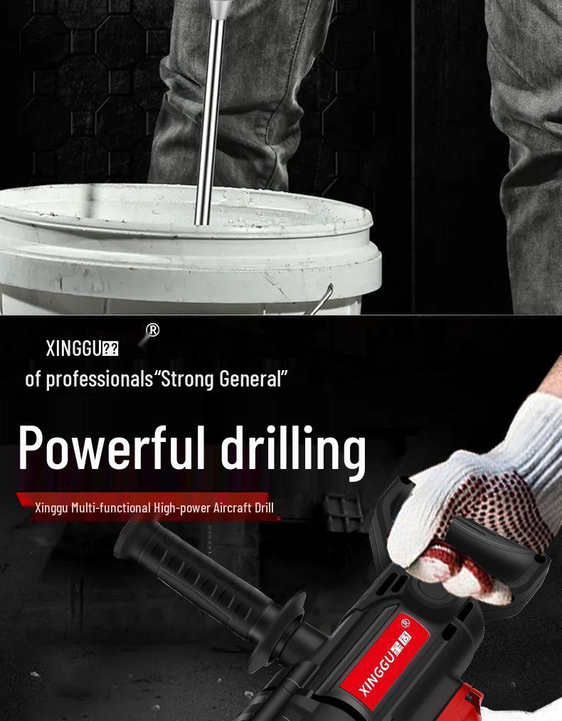 High-Power Handheld Electric Mortar and Cement Mixer Drill