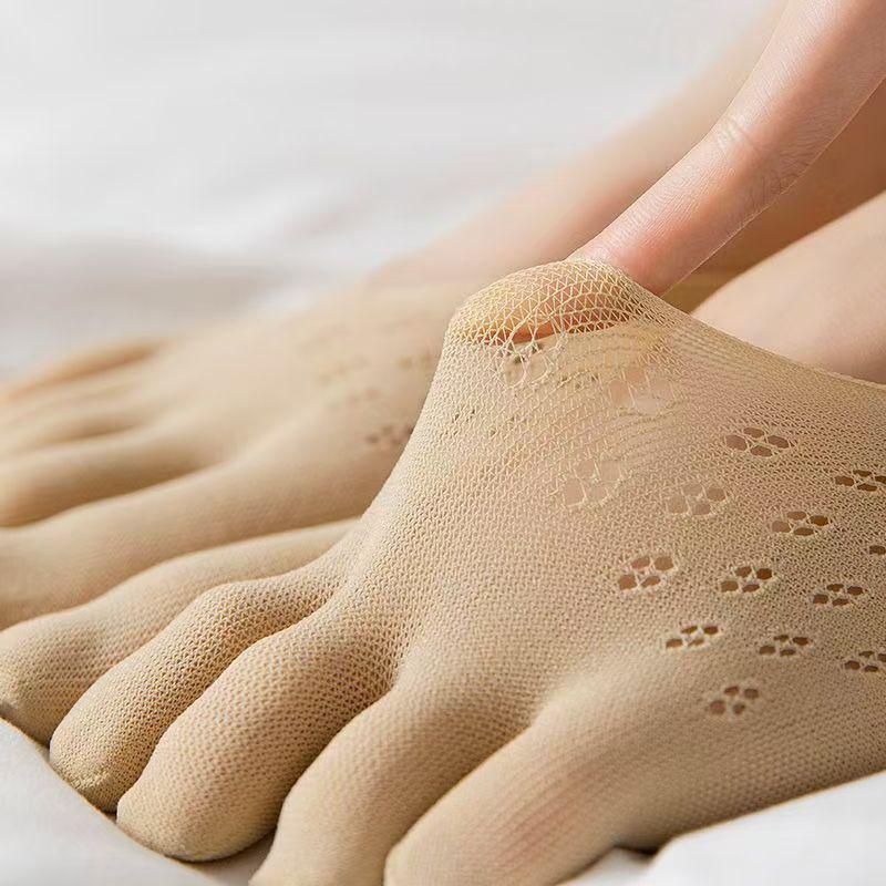 Women's Spring/Summer Non-Slip, Breathable, Antibacterial Five-Toe Boat Socks