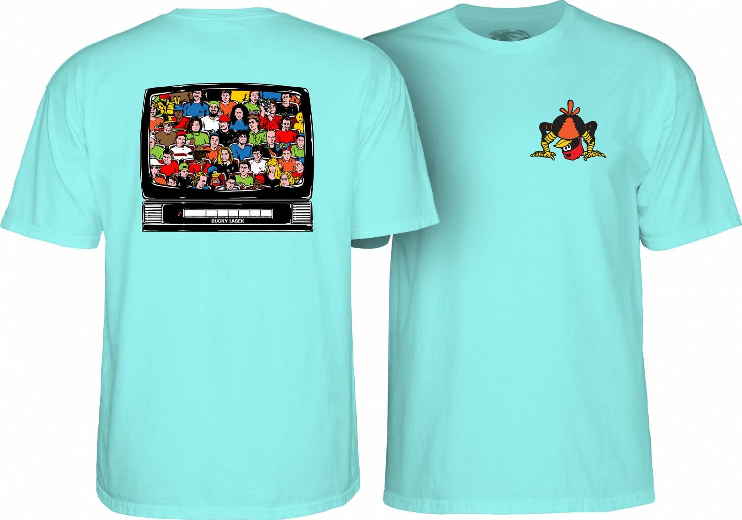 Powell Peralta Bucky Lasek STADIUM Skateboard T Shirt CELADON XS