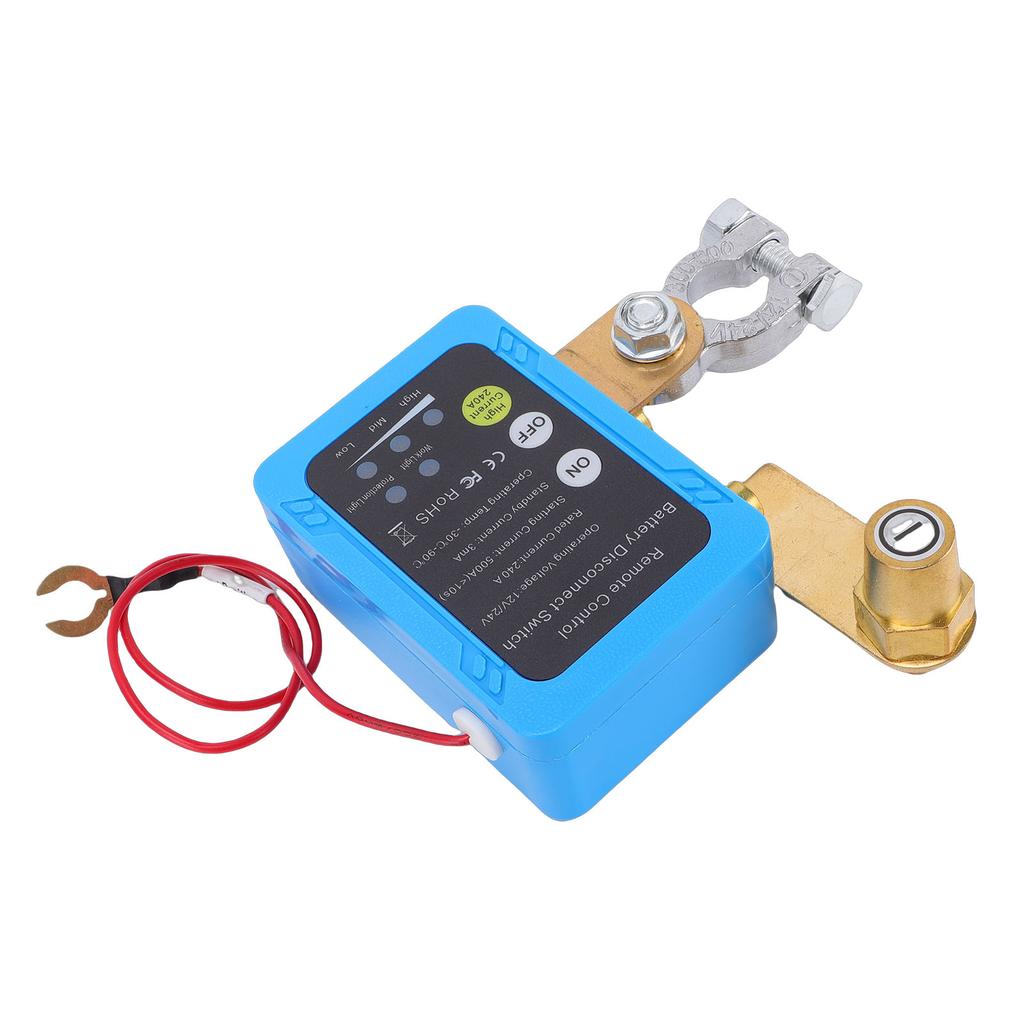Remote Battery Disconnect Switch 240A Smart Low Voltage Anti Theft Power Shut Off Switch for Car Truck RV