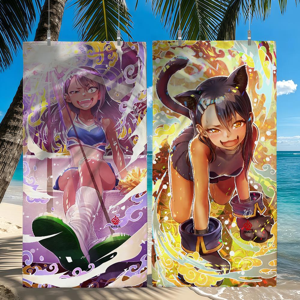 Comic Ijiranaide Nagatoro-san Towel Beach Shower Bath Travel Lightweight Skin Friendly for Pool Camping Cruise Summer