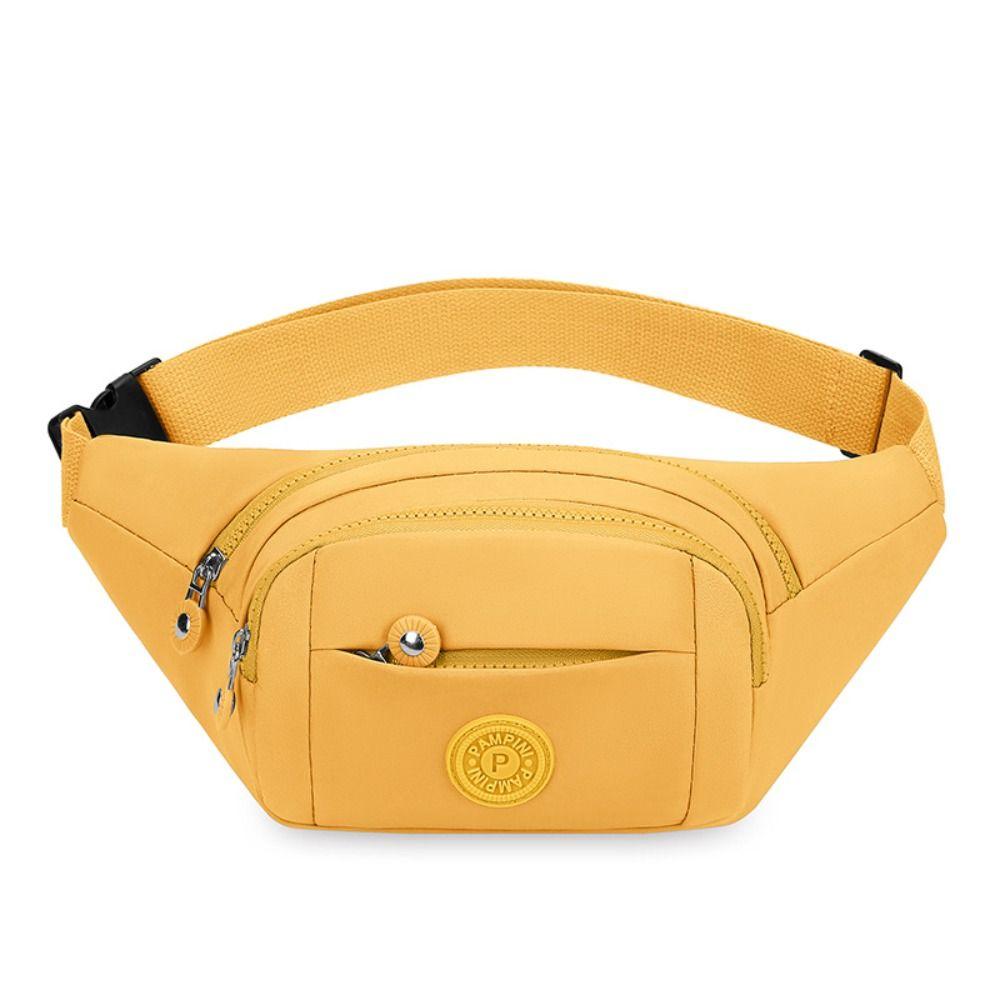 Fashion Flower Pattern Waist Bag Waterproof Multi-Pocket Chest Bag Nylon Large Capacity Fanny Pack жёлтый