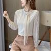 Fashion Long Sleeve O-Neck Lace Blouse Shirt Women Tops J324