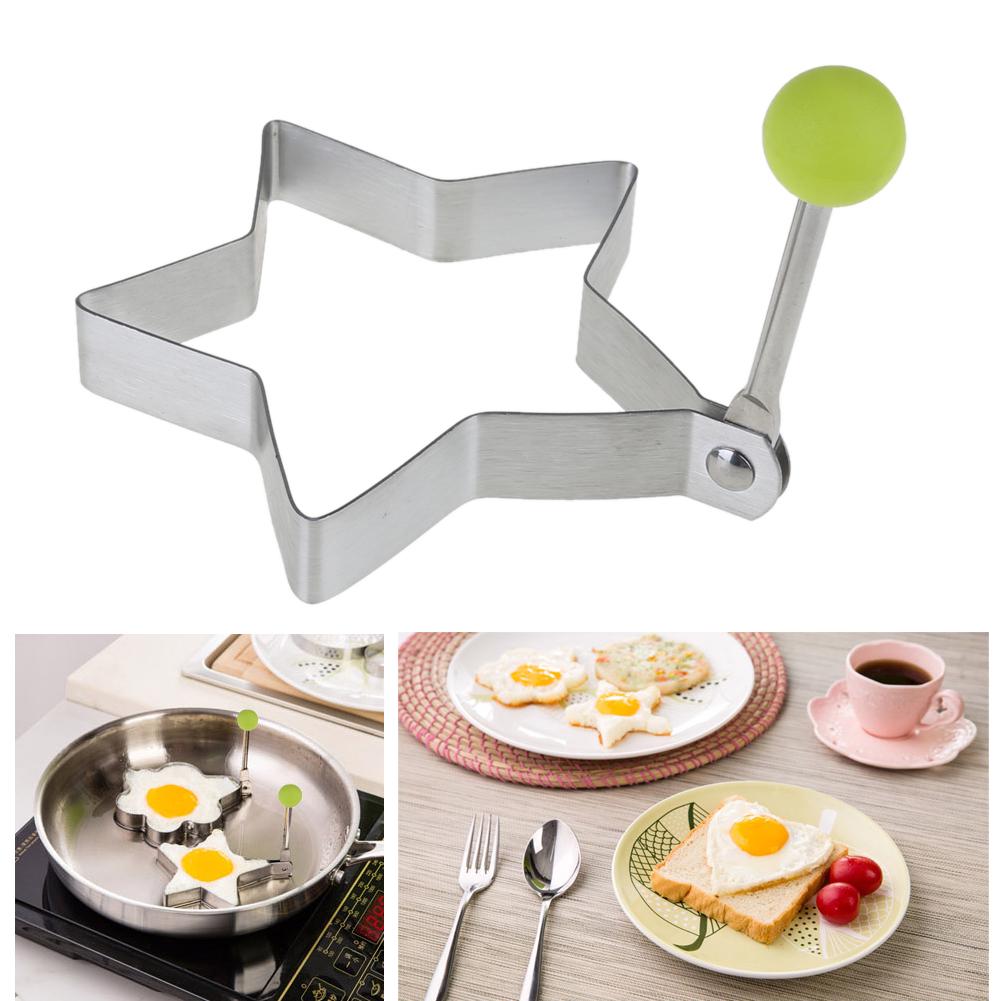 1/2 Pcs Stainless Steel Egg Ring Square Fried Egg Molds Egg Muffins Omelet Maker with Anti-scald Handle Easy Clean for Breakfast
