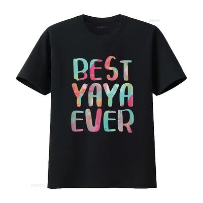 Best Yaya Ever T Shirt Mother S Day Vintage Washed Comfortable Slightly Streetwear Unisex Fashion Breathable