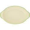 Banko-yaki Oven-Compatible Color Line Oval Gratin Dish Green Tableware Ceramic Microwave Safe Made Japan 12476