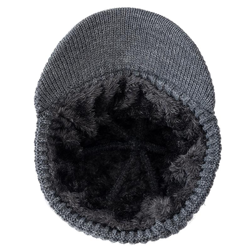 Unisex Vinterlue Plysjfleecefôret Varm Lue Stilig Myk Beanie Lue For Menn Kvinner Utendørs Strikkelue
