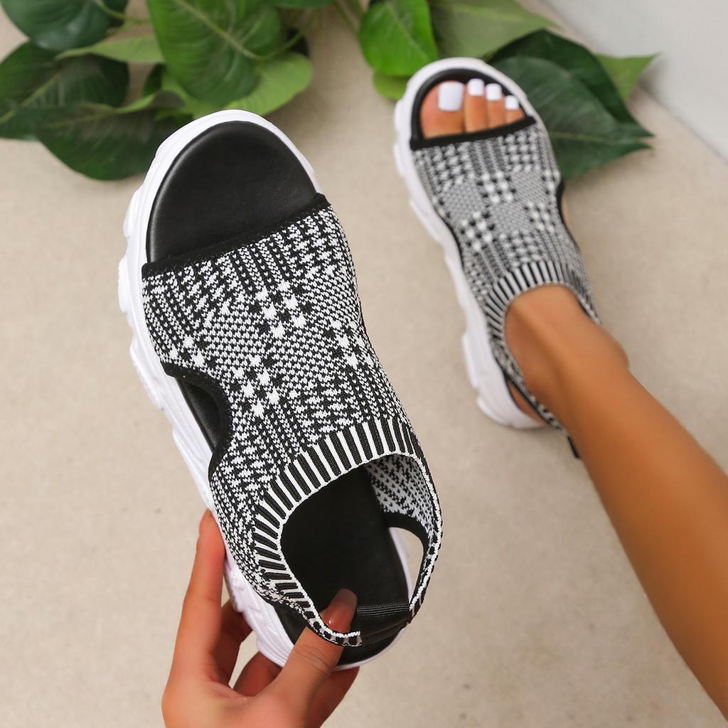 Mode Damen Slipper Sandalen Sommer 2025 Neue Mode Mesh Atmungsaktiv Hohle Freizeitschuhe für Damen Rutschfeste Bequeme Sandalen Damen