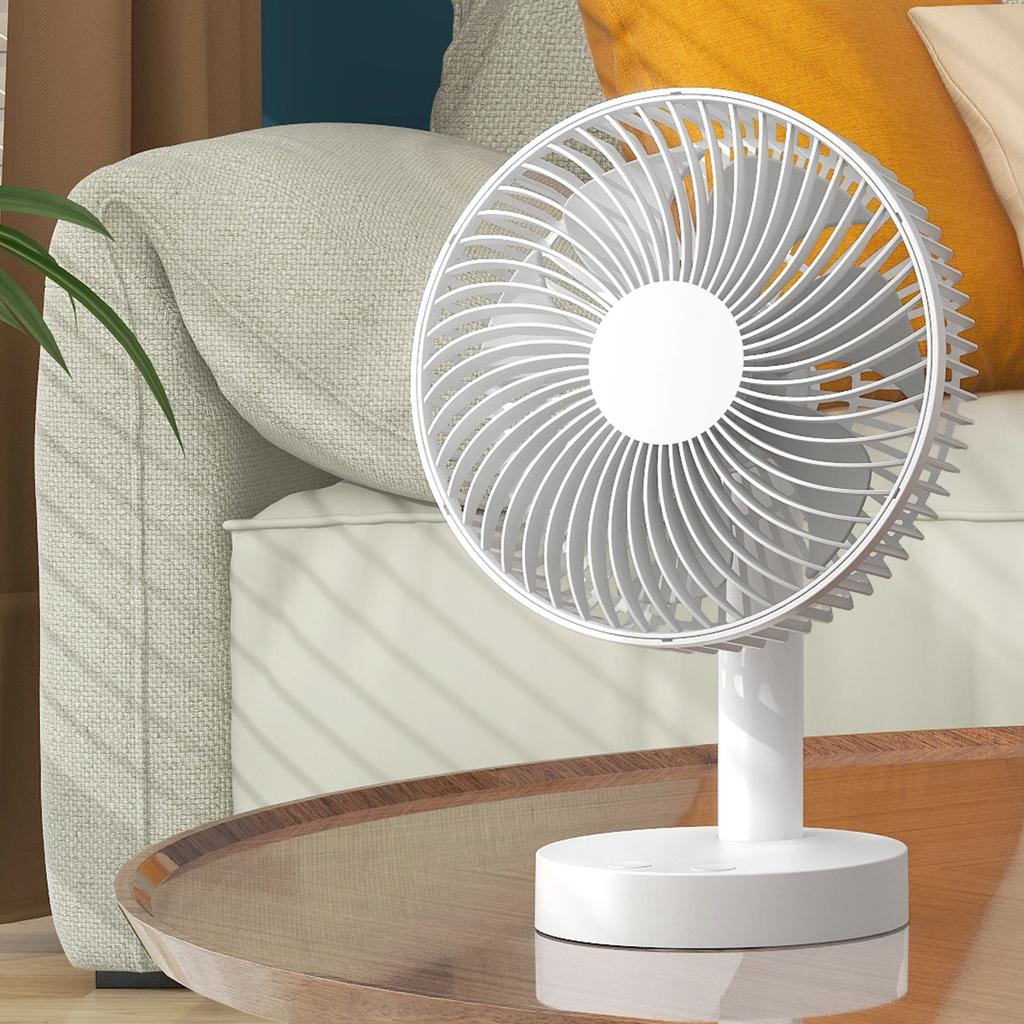Mini Desk Fan, Portable Rechargeable Battery-Operated Table Fan with 4 Speed Levels, 6-inch Desk fan with Timer