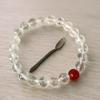 Korean Fashionable Red Agate White Crystal Faceted Beaded Bracelet