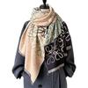 Autumn And Winter Line Pattern Scarf Women'S Warm Square Color Matching Imitation Cashmere Scarf Double-Sided Jacquard Air Conditioner Shawl
