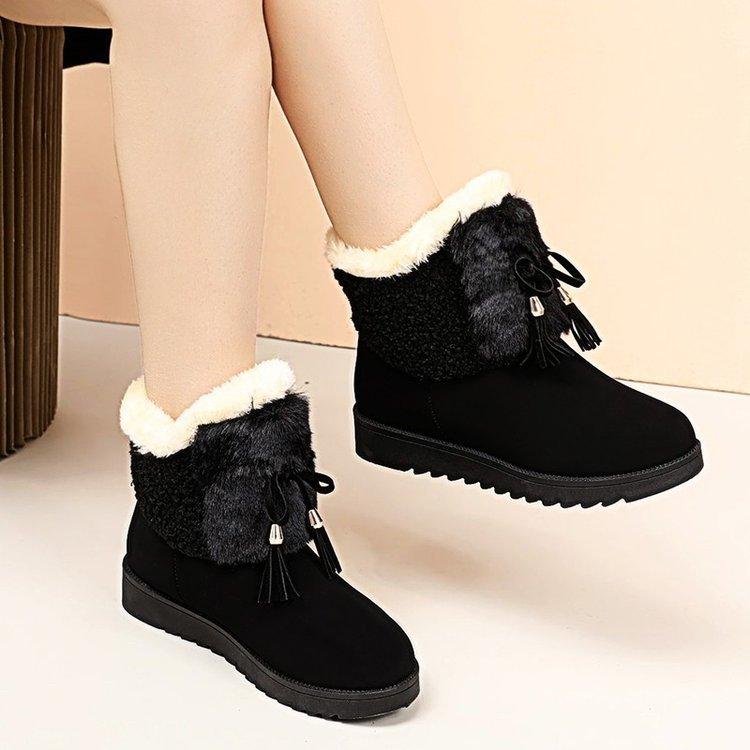 Northeast Snow Boots Women's Waterproof and Non-slip Older Children's Boots Winter Piled Thickened Cotton Shoes Princess Short Boots