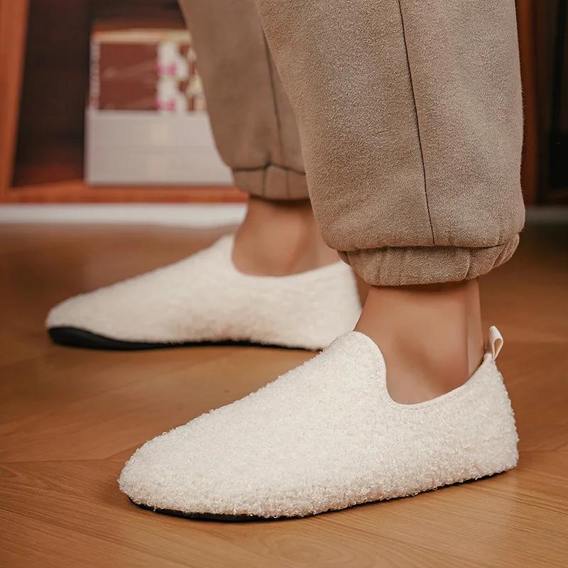 Winter Men Shoes Casual House Shoes for Men 2025 Outdoor Warm Cotton Shoes for Women Antiskid Indoor Plush Slippers Ankle Shoe