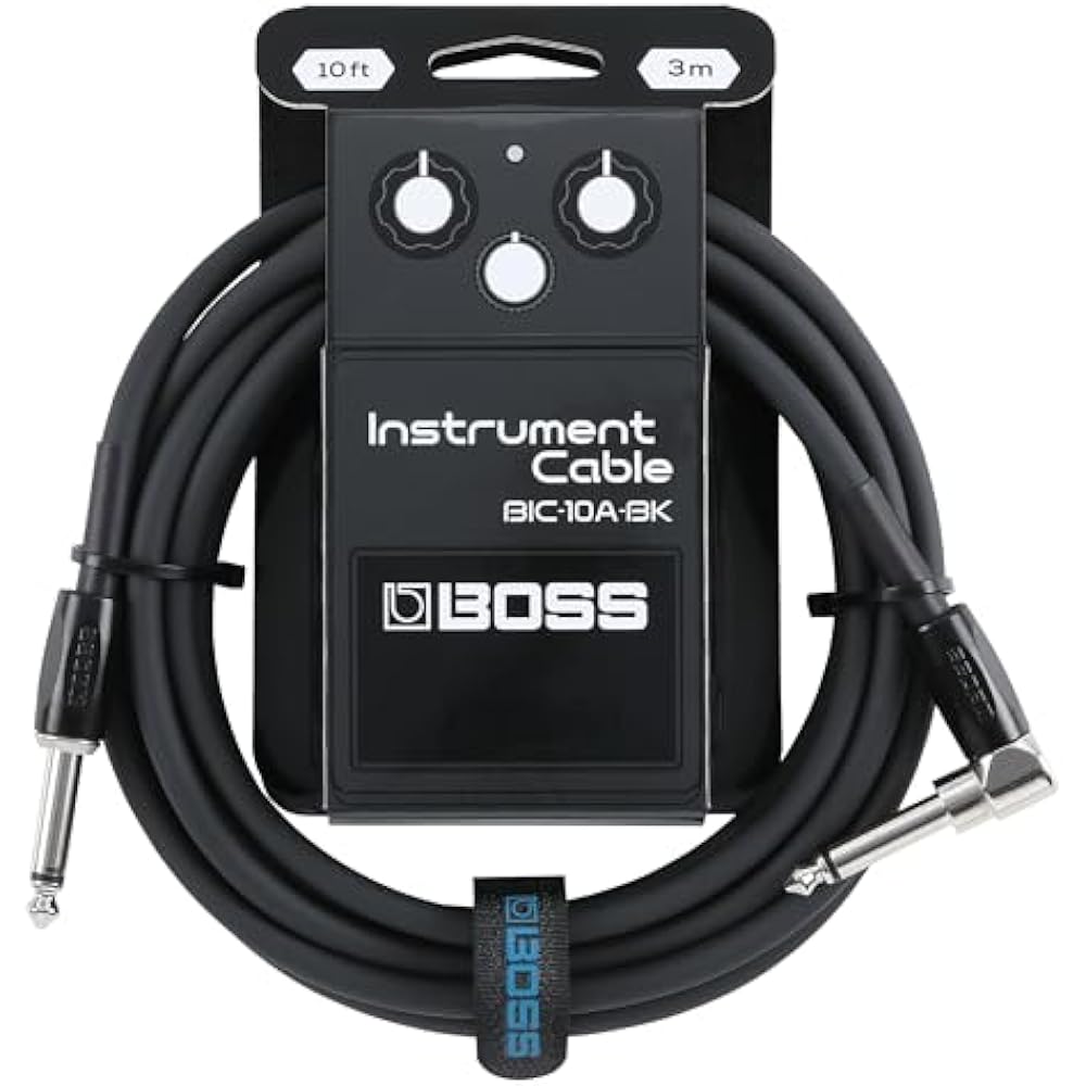 

BOSS BIC-10A-BK Guitar Cable Black 3m L-Type-Straight Non-Oxygen Flow Braided Cable